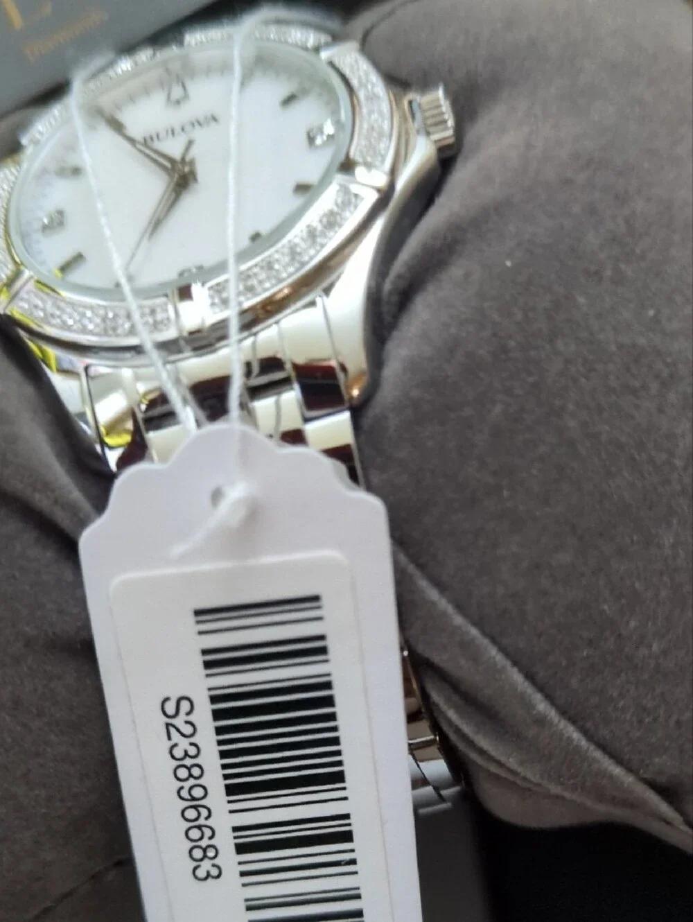 Bulova Silver-Tone Women's Crystal Accent Watch with White Dial